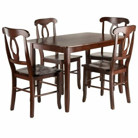WINSOME WOOD Inglewood Dining Table Set with 4 Key Hole Back Chairs - 5 Piece 94547